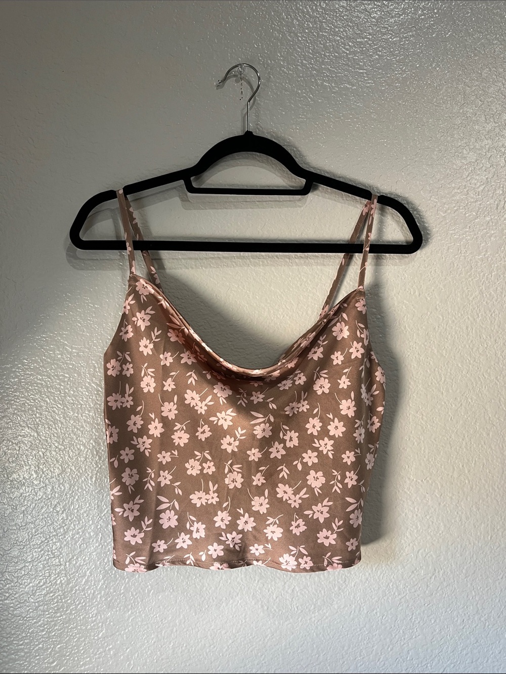 Dress Forum Pink Floral Satin Cami Crop Top Sz S Y2K  Cottage Core Boho TC0577